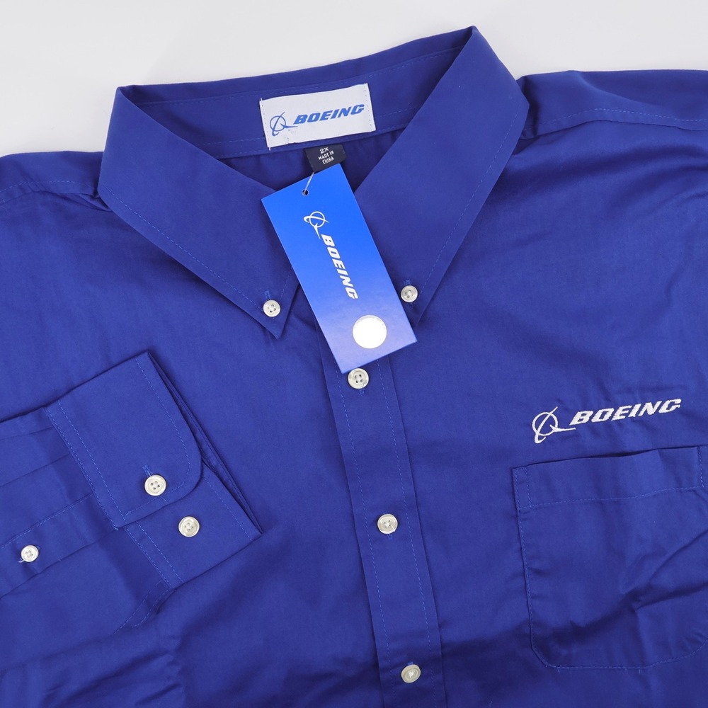 NEW Boeing South Carolina Wicked Woven Shirt Royal Blue Long Sleeve Mens 2XL